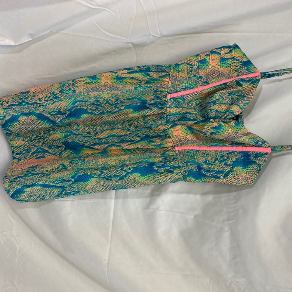 Hurley Vibrant colored snake skin pattern dress